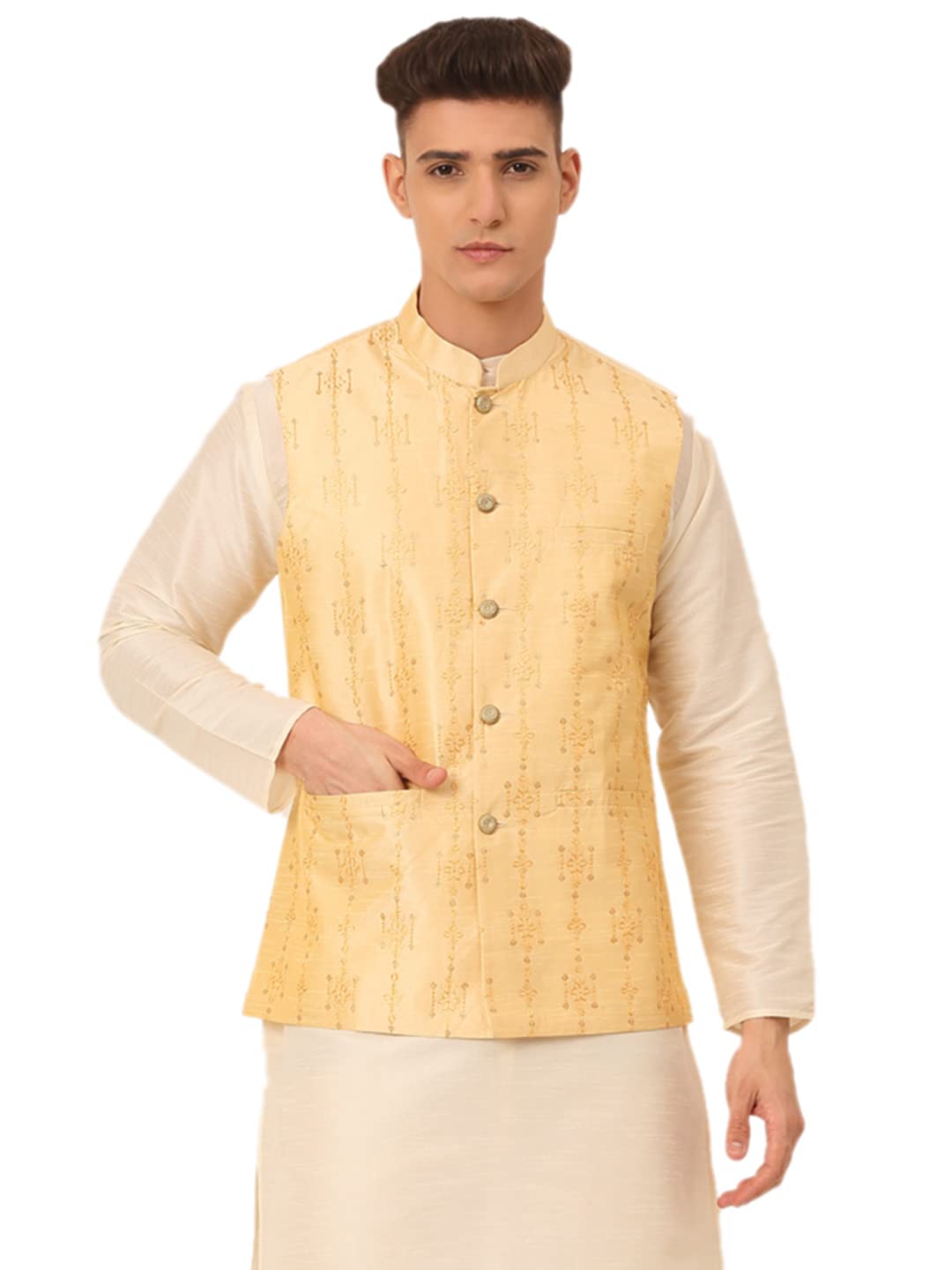 Jompers Mens Embroidered Nehru Jackets