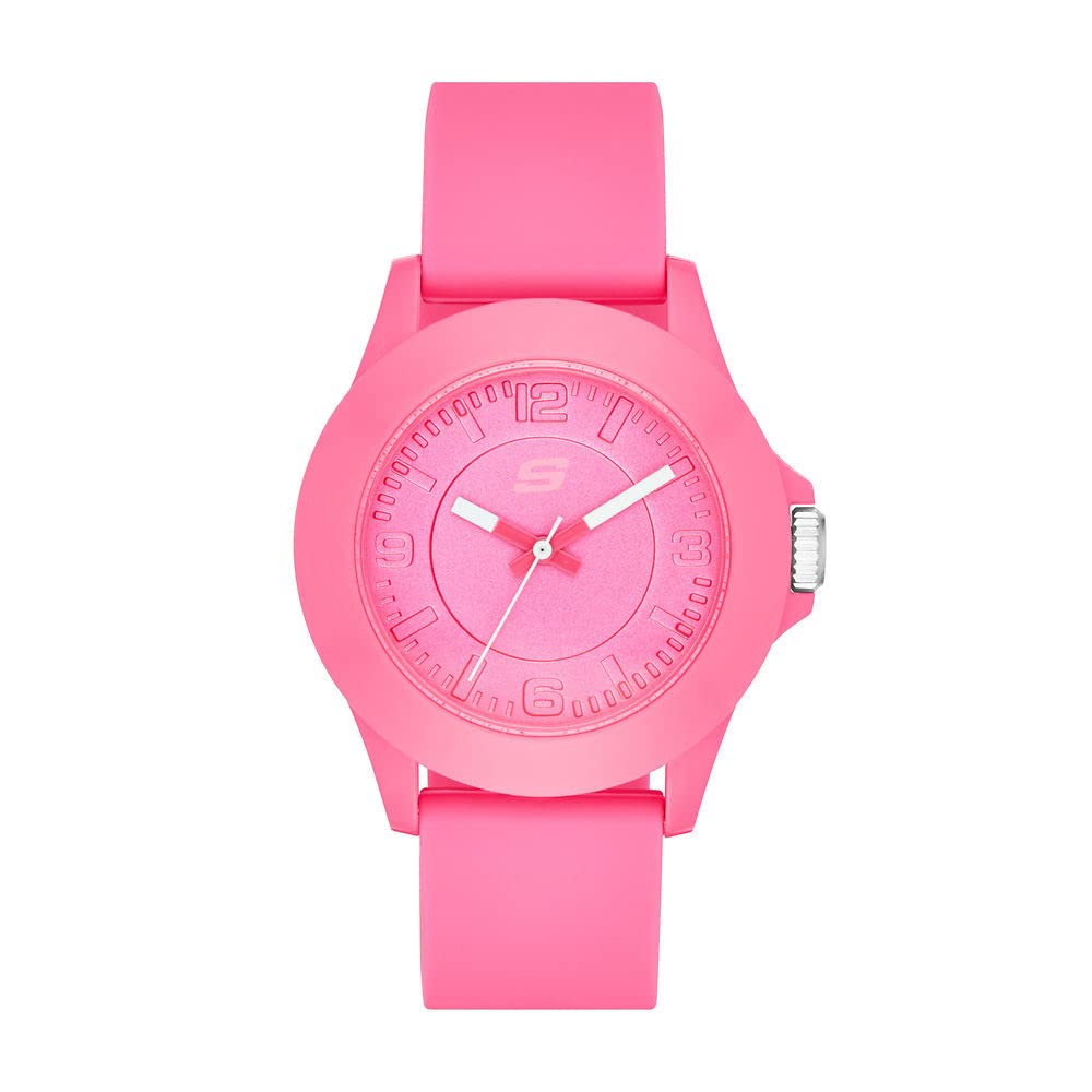 Skechers Women's Rosencrans Midsize Quartz Three-Hand Watch, Color: Bright Pink (Model: SR6022)