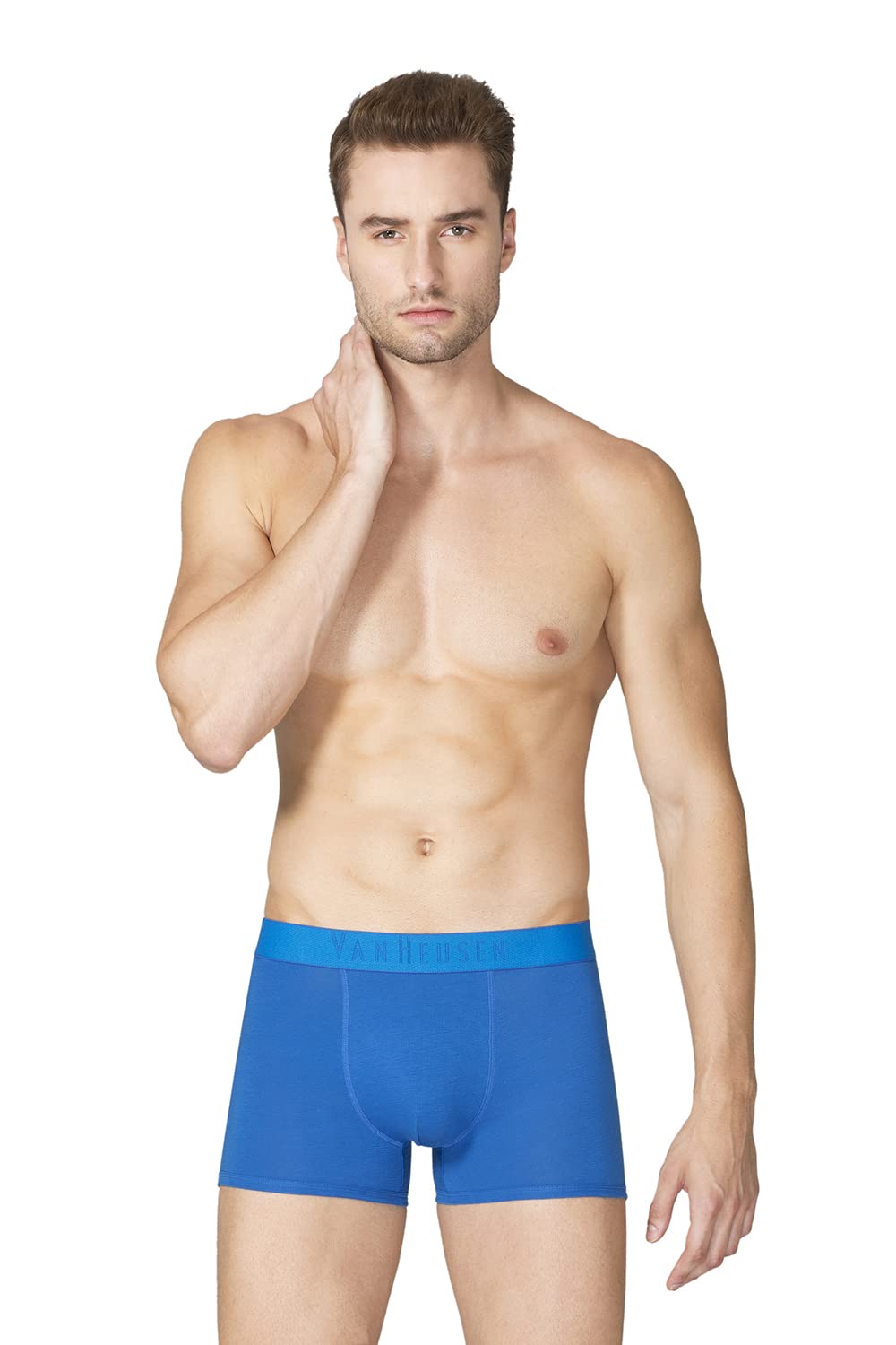 Van Heusen Men Breathable Air Series Trunks  Cotton Polyamide Elastane  Colour Fresh, Mesh Stretch, Ultra Soft_20050_Bright Bl