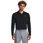 Under Armour Mens Performance Polo 3.0 Long Sleeve, (001) Black / / Pitch Gray, Small