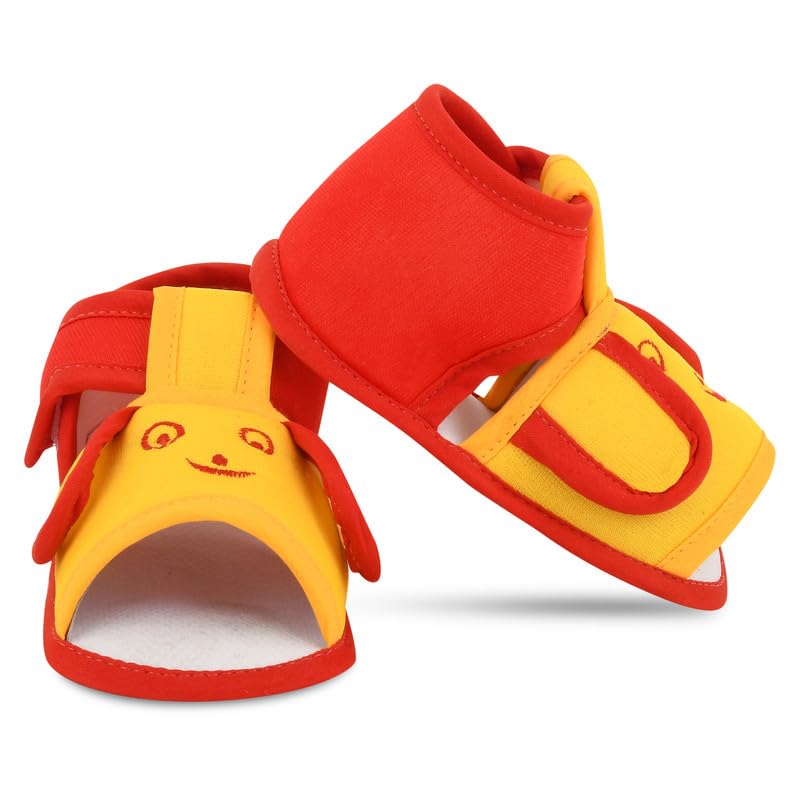 Smartots Pack Of 1 New Born Baby Shoes Sandal For 09 Months Baby Boy & Girls (Yellow) 0-9