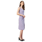 Rare Women Casual Lavender Colour Knee Length Solid Dress