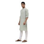 Fabindia MenS Cotton Striped Slim Kurta (1030813Lime_Green