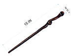 Handicraftviet Hand Carved Magic Wand Real Wood/Wooden Wand 15 Inch for Witchcraft/Collectible Cosplay Magic Wand/Magical Gift f