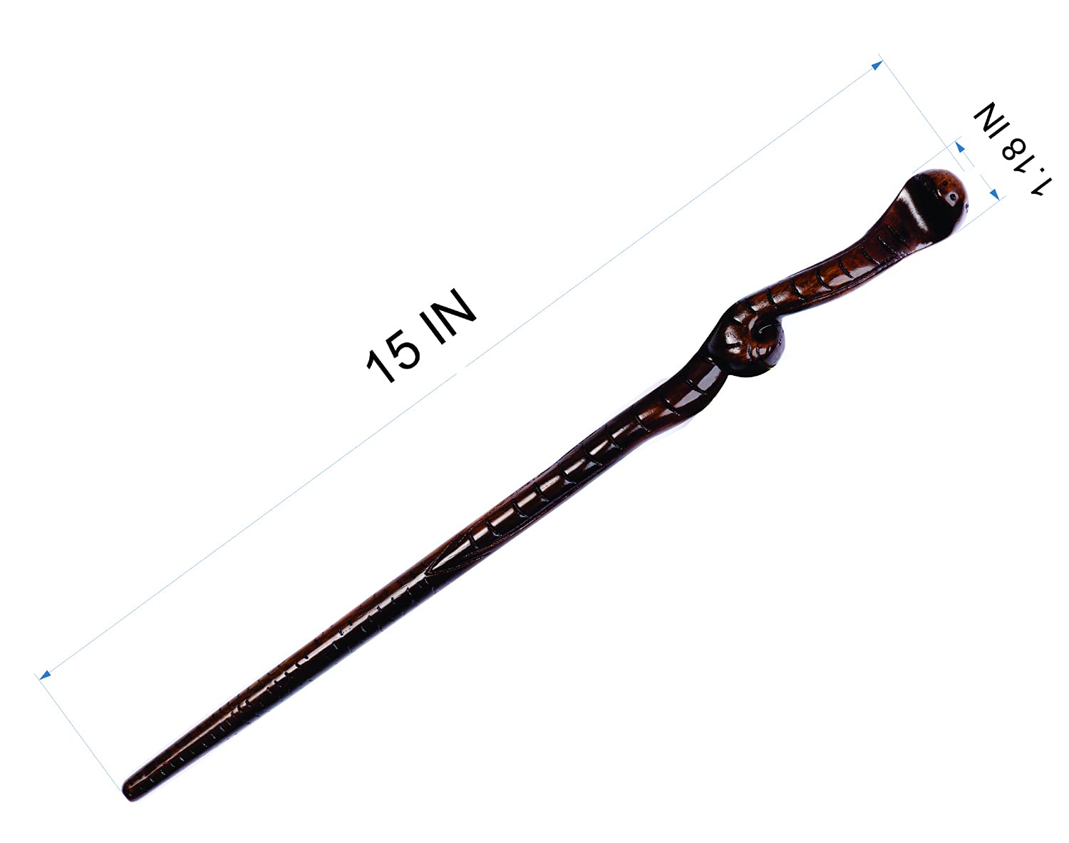 Handicraftviet Hand Carved Magic Wand Real Wood/Wooden Wand 15 Inch for Witchcraft/Collectible Cosplay Magic Wand/Magical Gift f
