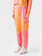 The Souled Store Women Solids: Orange, Pink (Colourblock) Easy Joggers Women Joggers Trousers Bottoms Running Gym Activewear Cas