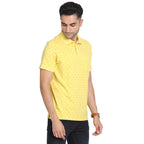 Turtle Men Cotton Stretch Slim Fit Lime Yellow Polo T-Shirt