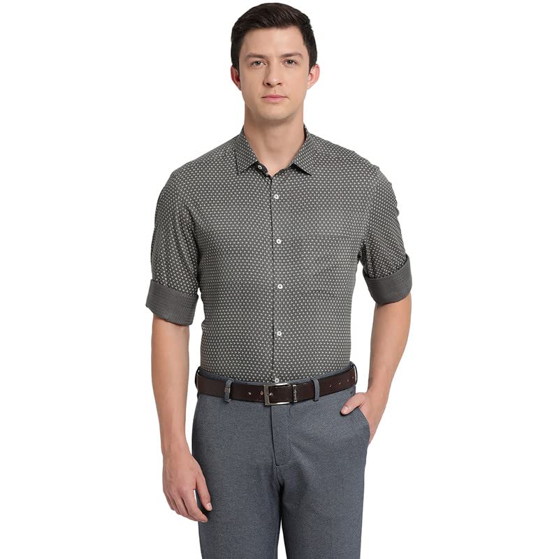 Turtle Men Black Cotton Printed Regular Fit Shirts