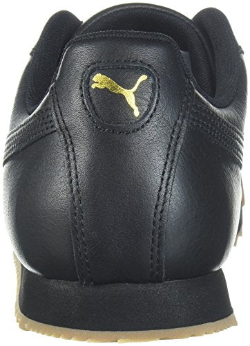 PUMA Mens Roma Sneaker, PUMA Mens Black-PUMA Mens Team Gold, 7.5