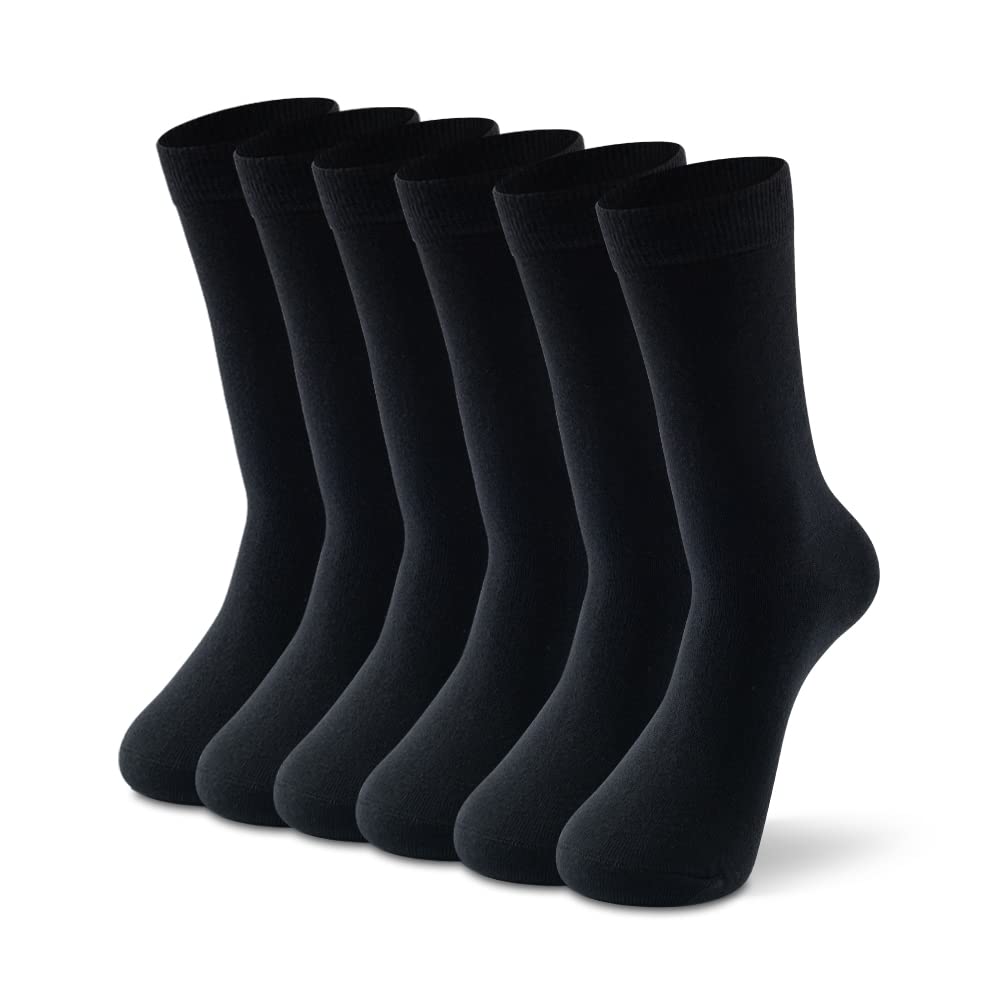 LIXIA Womens Thin Merino Wool Socks, Multi colors Soft Dress Socks,Warm Breathable crew casual Socks(3 Pairs - Black)