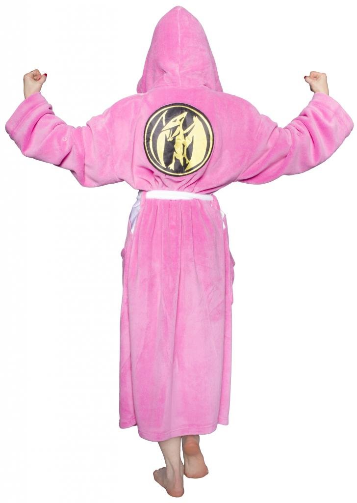 Power Rangers Men's Mighty Morphin Robe, Pink, One Size