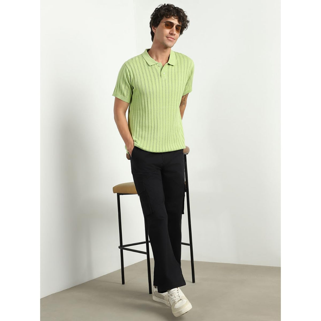 Nobero MenS Self Design Regular Fit Polo Shirt (1M-Twpo-R0017_Taraggon