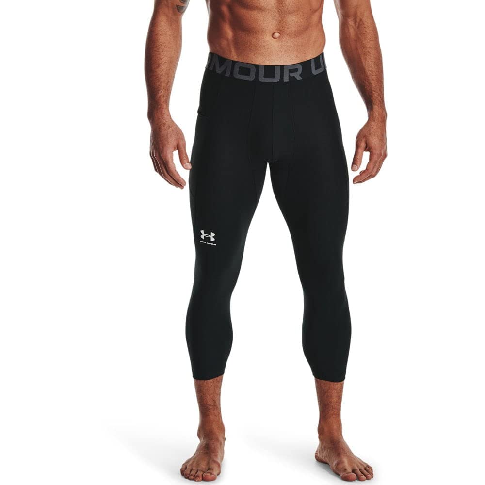 Under Armour Men's Armour HeatGear 3/4 Leggings, Black (001)/Pitch Gray, 4X-Large