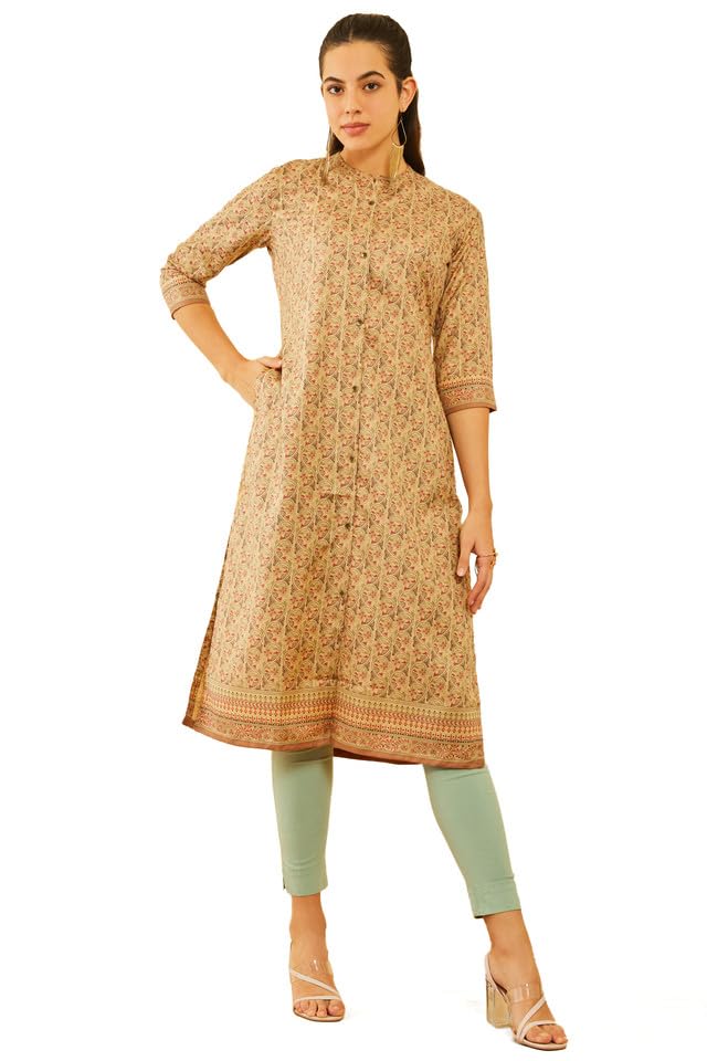 Soch Women Rayon Ethnic Motifs Printed Straight Kurta