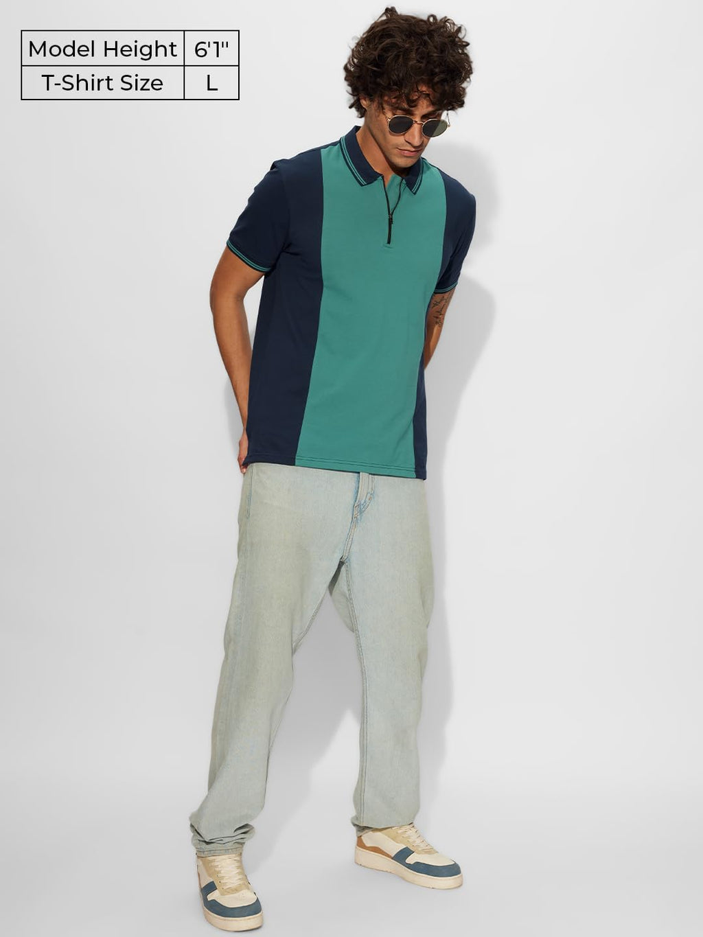 The Souled Store Cadmium Men and Boys Short Sleeves Collared Neck Color Blocked Regular Fit Zipper Polos