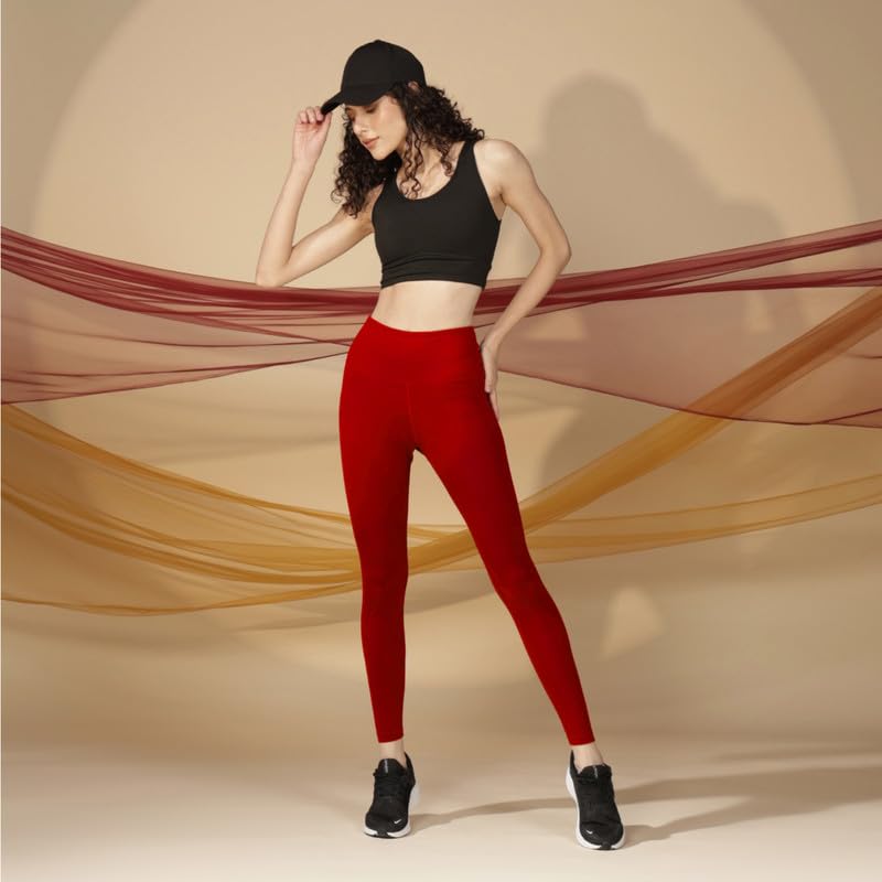 BlissClub The Ultimate Leggings Lite, Ankle Length Tights for Women for Gym, Yoga and Workout with High Waist,Regular Variant