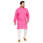 Bigbanana Plus Size Men'S Regular Fit Kurta (Ullas-Pink,Pink,7Xl)