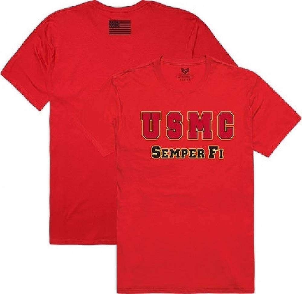 Relaxed Graphic T's, USMC, Red, M