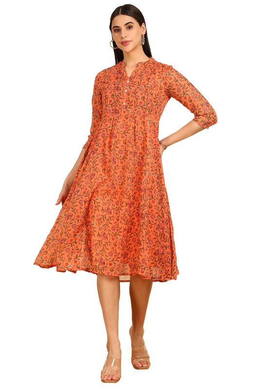 Soch Women Floral Print Kota Doria Dress