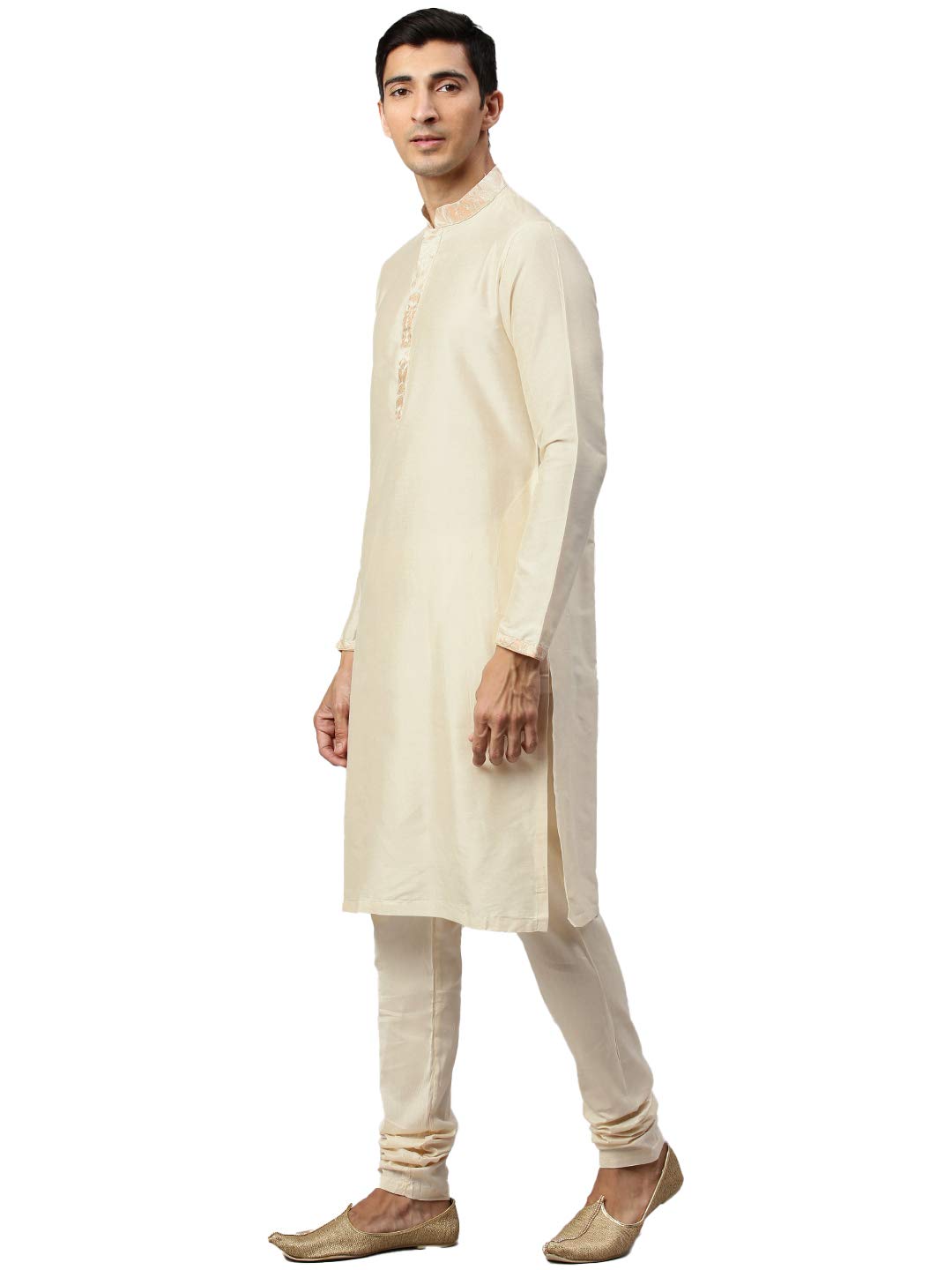 Manyavar Mens Silk Blend Regular Kurta Jacket Set