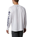 columbia Mens Terminal Tackle Long Sleeve Shirt, WhiteNightshade Logo, Large