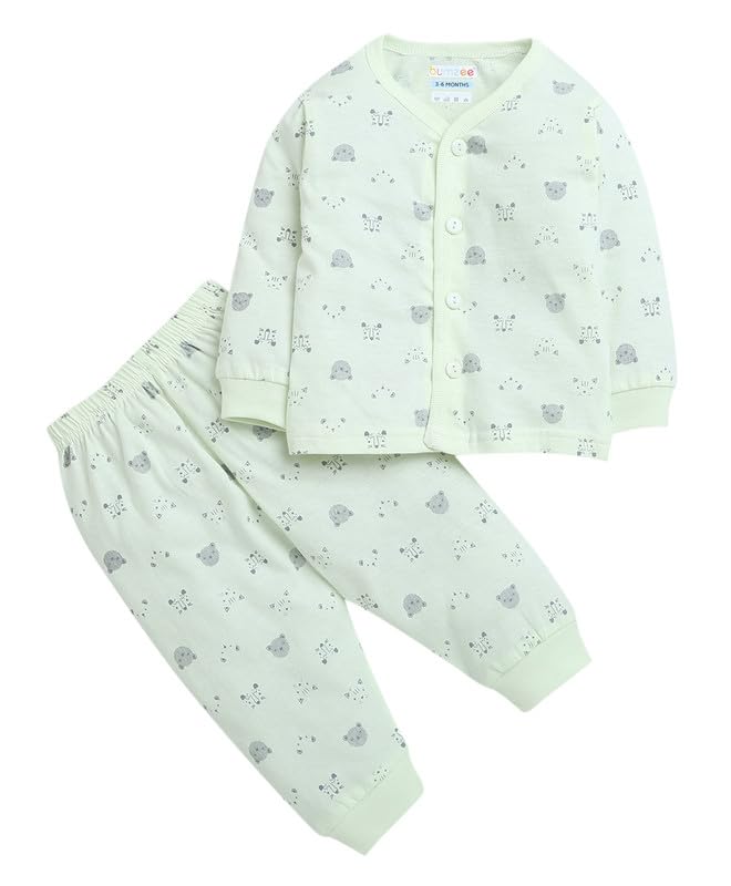 BUMZEE Lemon Baby Girls Full Sleeves Jabla & Pyjama Set Age - New Born (Peb9282B-lmn)