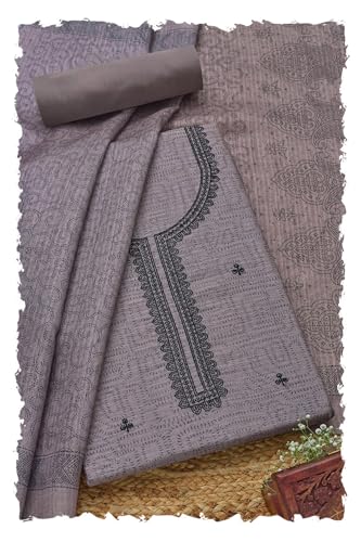 Soch Women Art Silk Abstract Print Unstitched Dress Material with Thread Work