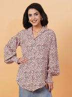 Kotty WomenS Relaxed Fit Printed Spread Collar Casual Shirt