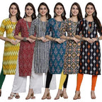 Pinkmint KurtiS For Women Combo Crepe Kurti Suitable For College Regular Home Wear Outrdoor Wear(Pack Of 6)