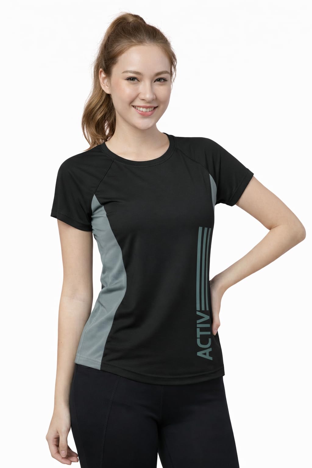 Uzarus WomenS Regular Fit Gym TShirt | Soft, Lightweight & Stretchable Fabric | Activewear Top For Workout, Yoga, Running, Exe 2