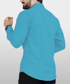 Rebelify MenS Cotton Blend Shirt With Pockets Full Sleeves Collared Neck Solid Pattern Botton Down Closure Regular Fit And Stan