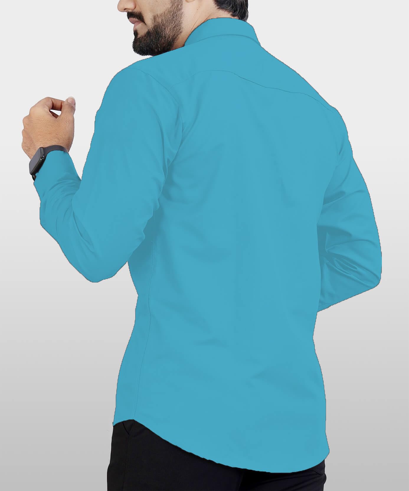 Rebelify MenS Cotton Blend Shirt With Pockets Full Sleeves Collared Neck Solid Pattern Botton Down Closure Regular Fit And Stan