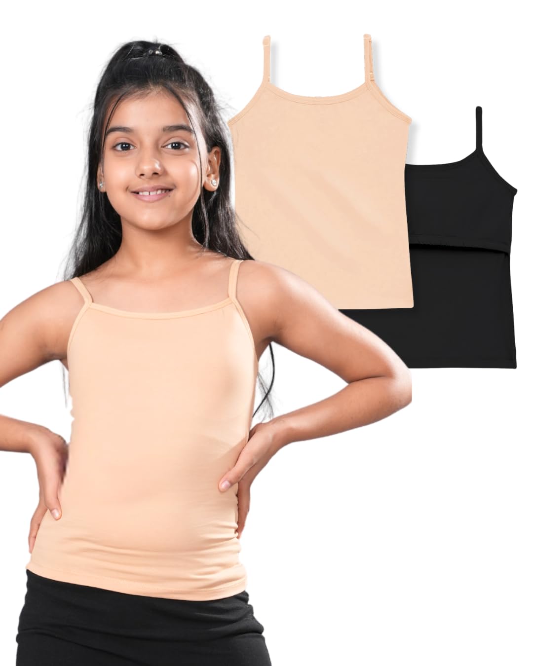 Lily Chic Puberty Camisole For Girls | BuiltIn Light Flat Padding| Stretchy Cotton With Built In Bra | Boosts Confidence In Pub 2