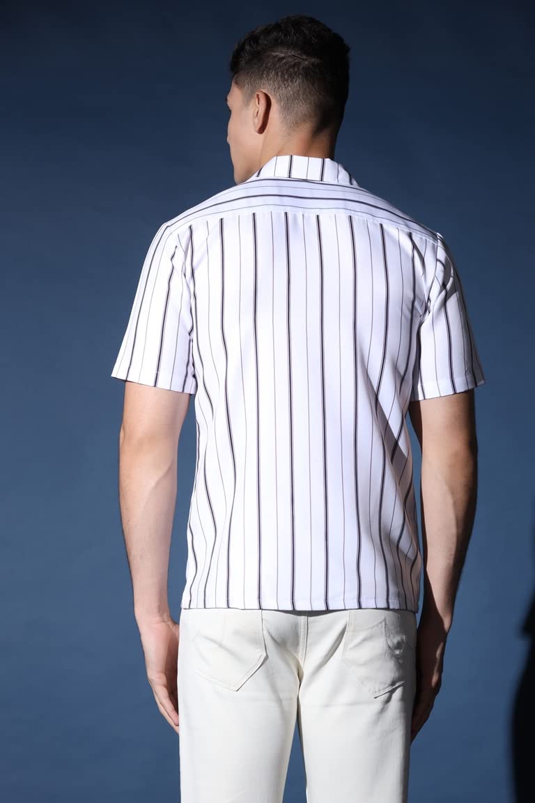 Leriya Fashion MenS Shirts || Rayon Wide & Multi Striped Shirts For Men || Preppy Sleeve Shirts || Suitable For Beach || Vacati