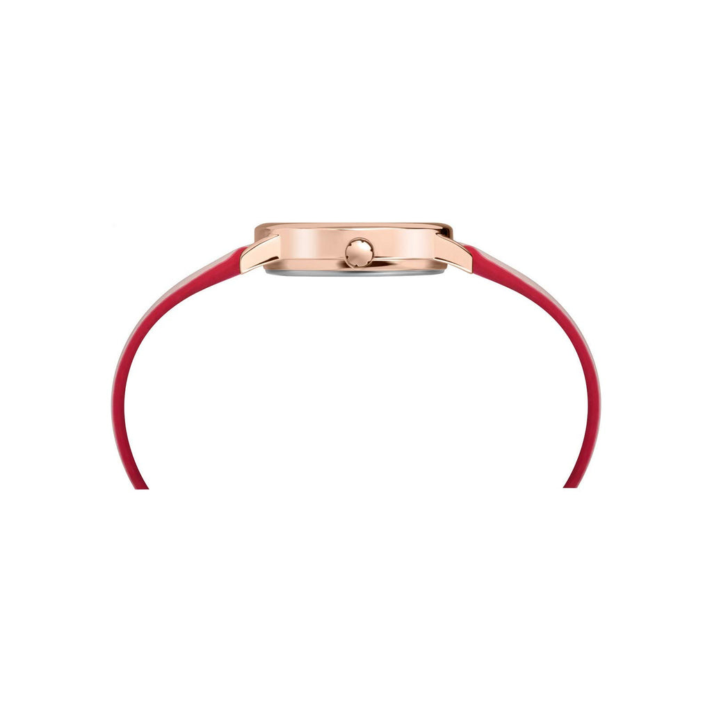 Timex Women's Easy Reader 30mm Watch - Rose Gold-Tone Case Cream Dial with Bright Pink Leather Strap