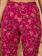 Ziyaa Women Women'S Maroon Crepe Kurta And Pant Set