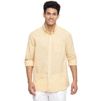 Fabindia Men Cotton Comfort Fit Shirt Mustard_S
