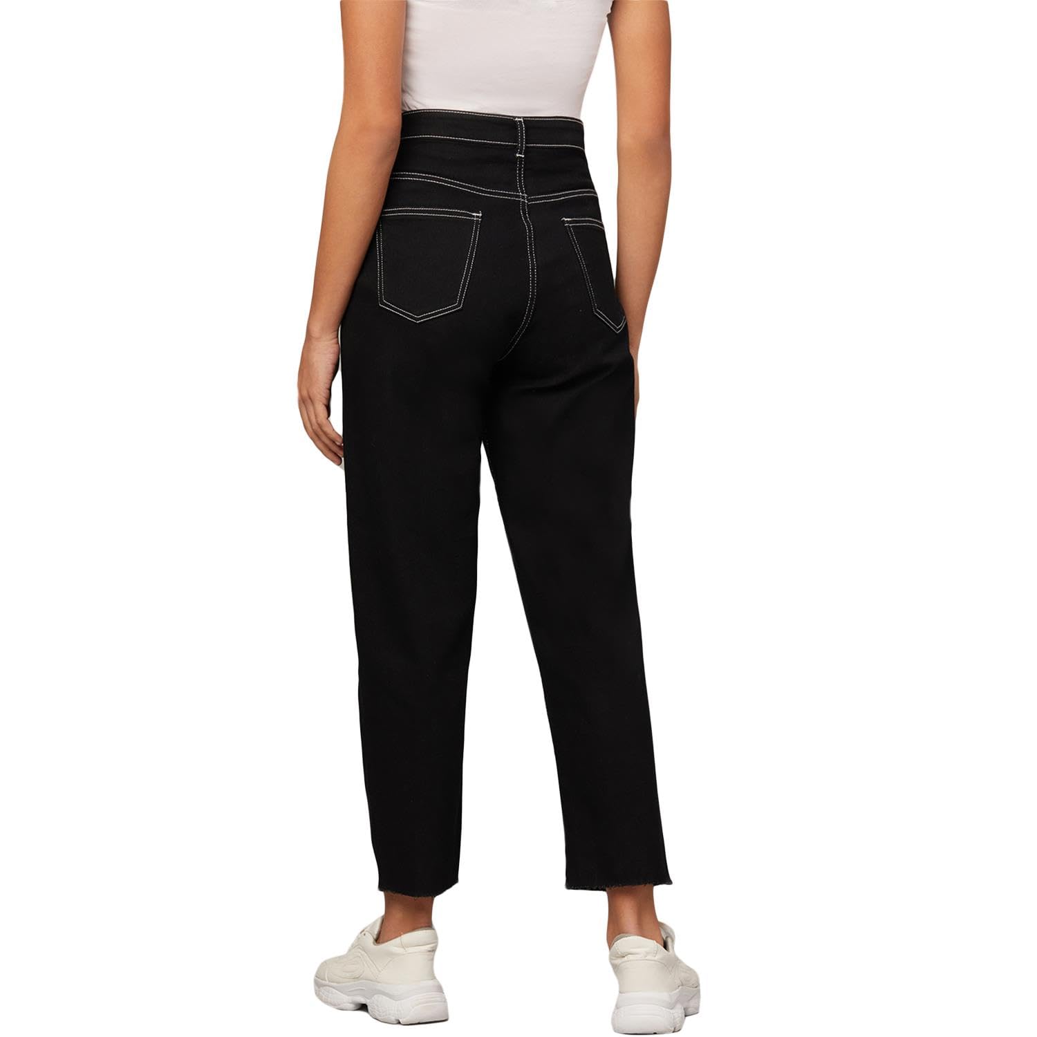 Kotty WomenS High Rise Cotton Lycra Blend Ankle Length Slim Fit Jeans