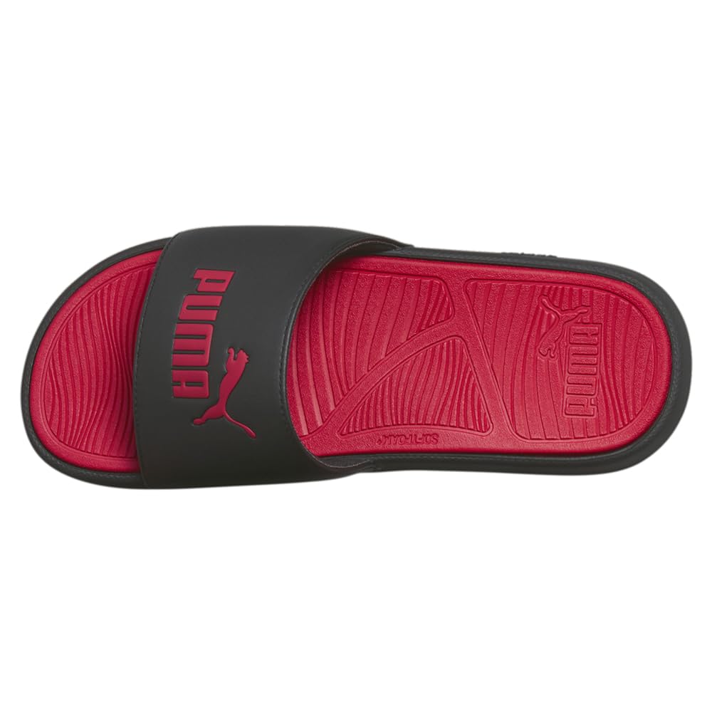 PUMA Men's COOL CAT 2.0 Slide Sandals, PUMA Black-PUMA Red-PUMA Red, 10