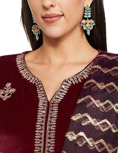 Ketch Polyester Women'S Regular Fit Full Sleeve Kurta With Pant & Dupatta