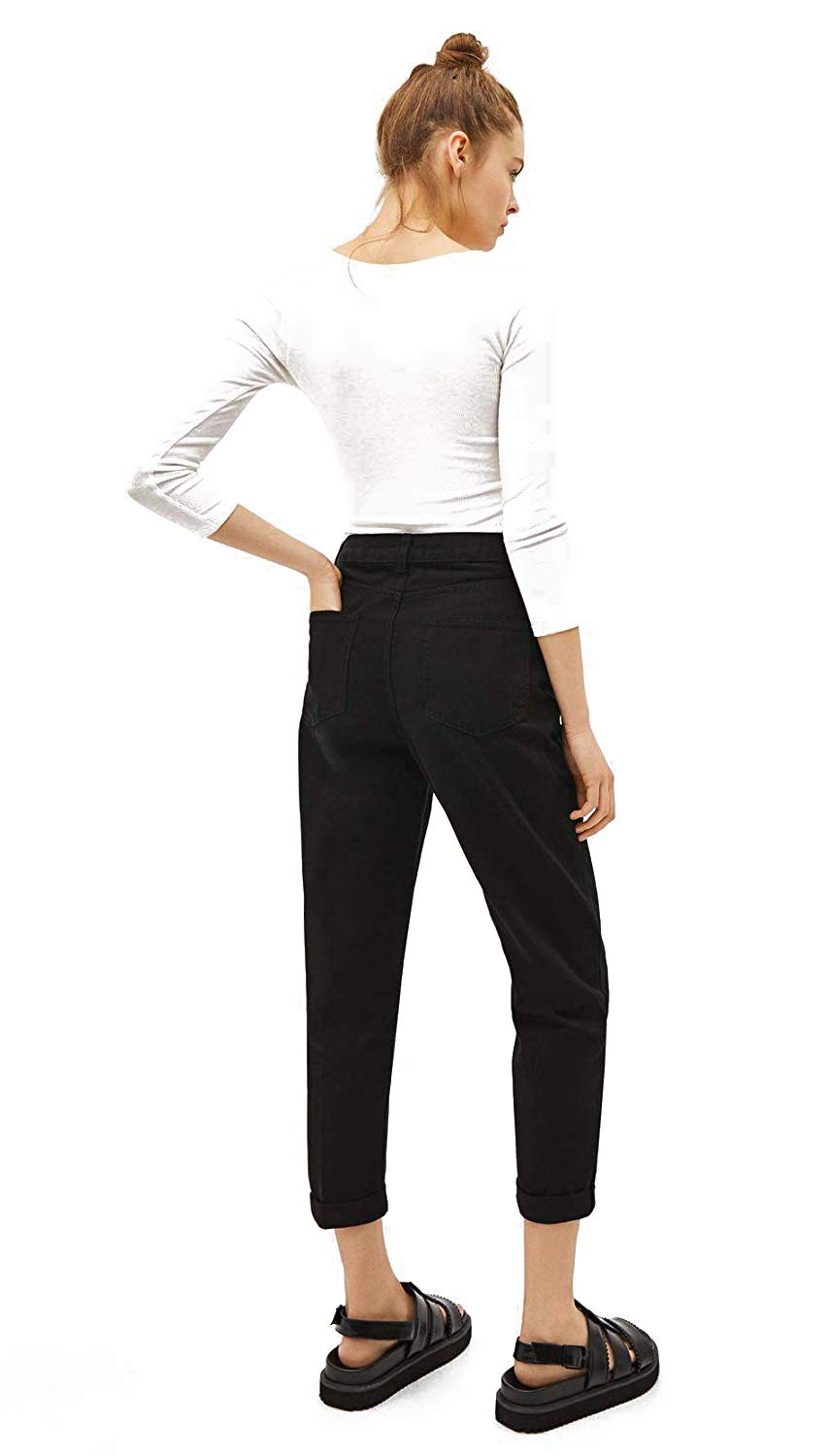 Kotty WomenS High Rise Cotton Lycra Blend Ankle Length Slim Fit Jeans