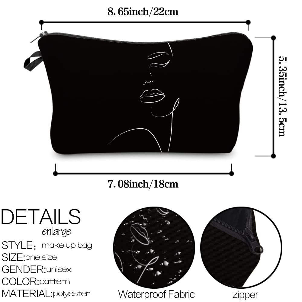 Deanfun Small Makeup Bag for Purse, Waterproof Makeup Bags Roomy Toiletry Pouch Travel Accessories Gifts (55884)