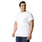 Bewakoof Mens Solid 100% Cotton Plus Size T-Shirt - Regular Fit, Round Neck, Half Sleeves