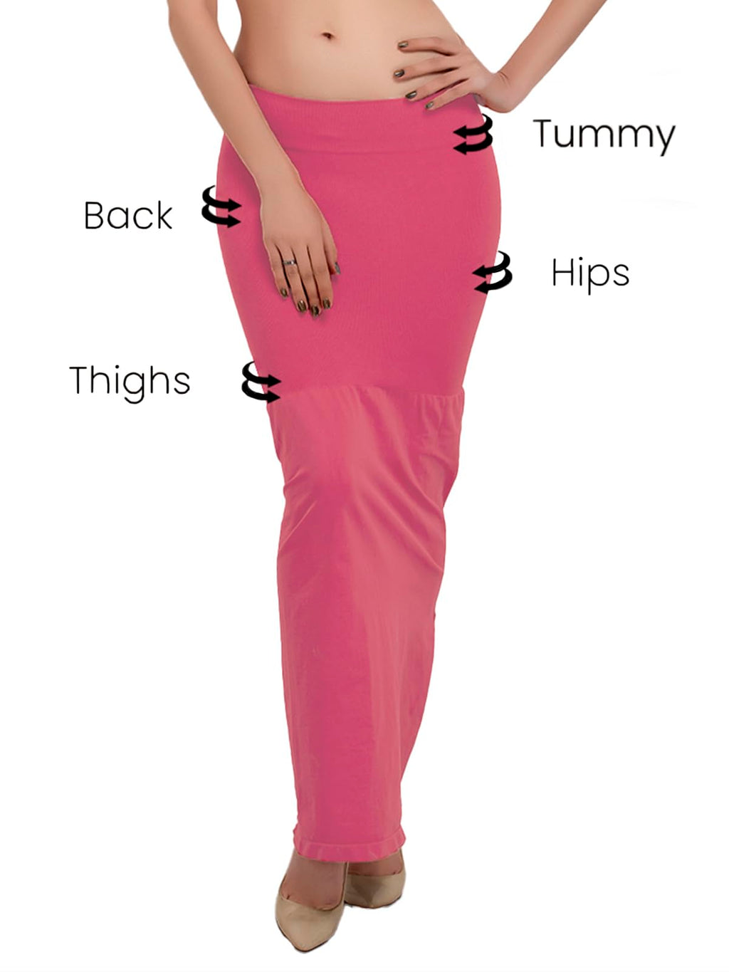 Clovia Women'S Petticoat Style Saree Shapewear With Side Slit (Sw0023P14_Fuschia Pink_M)