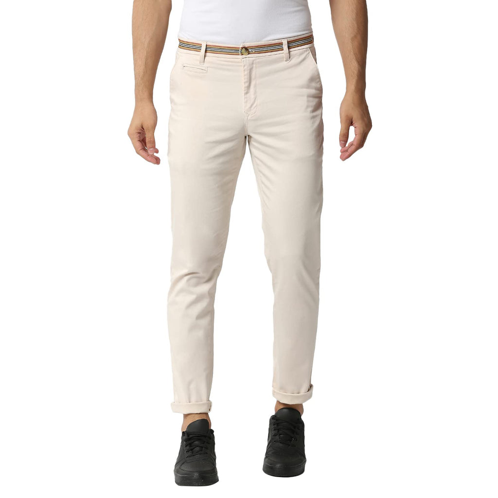 Thomas Scott Mens Solid Slim Fit Trouser Fawn
