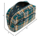 Vera Bradley Women's Cotton Large Cosmetic Makeup Organizer Bag, Orchard Plaid, One Size