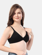 Fabme WomenS Cotton Non Padded Wire Free Seamless Bra Black