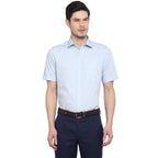 Turtle Men 100% Cotton Regular Fit Solid Half Sleeve Formal Shirt Light Blue
