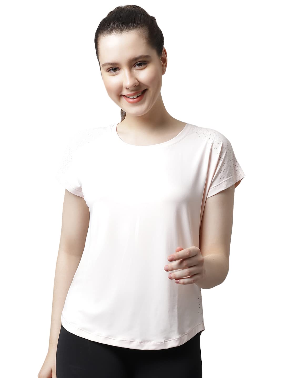 Pink Training And Gym TShirt For Women,Size S