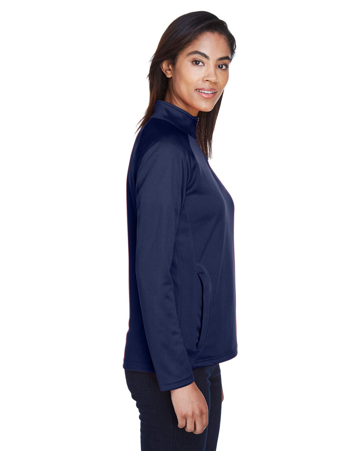 Ladies Stretch Tech-Shell compass Quarter-Zip - DK gREY HEATHER - S(D0102H7Y5JJ)